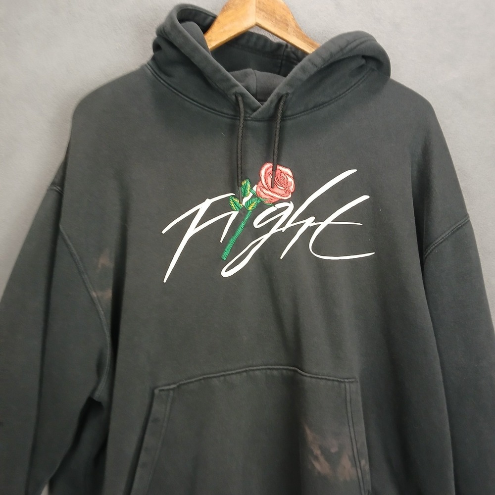 Air Jordan Mens Hoodie XL Black Cotton Lined Sorry For Your Loss Flower Warmth - Picture 3 of 12